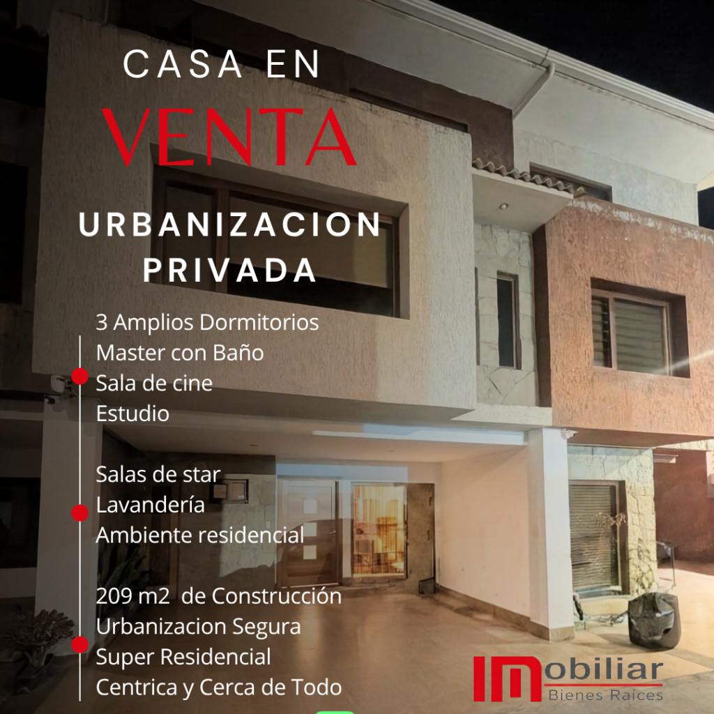 CASA EN VENTA | Urbanización Privada| Sector COOP CREA, Unidad Nacional– CUENCA